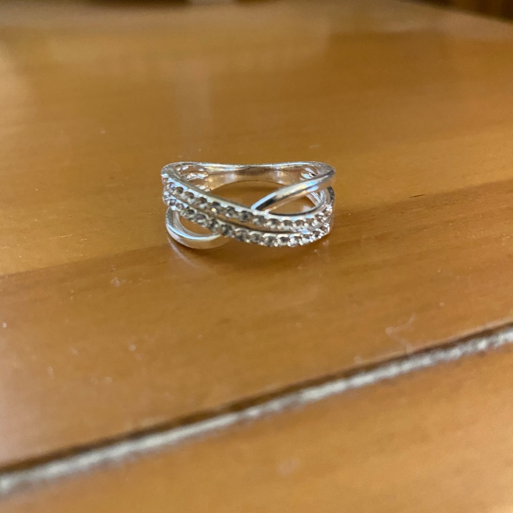 Itsy Bitsy silver and cubic zirconia ring